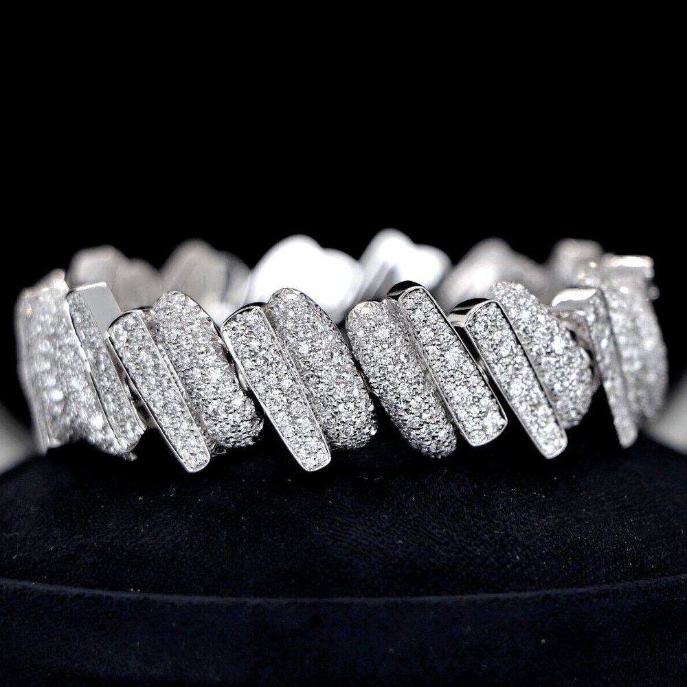 19197 Fred of Paris Success 18K White Gold 7.96ct Pave Set Diamond Bracelet #15
